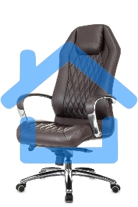 Кресло руководителя Бюрократ _AURA/BROWN коричневый, кожа, крестовина алюминий