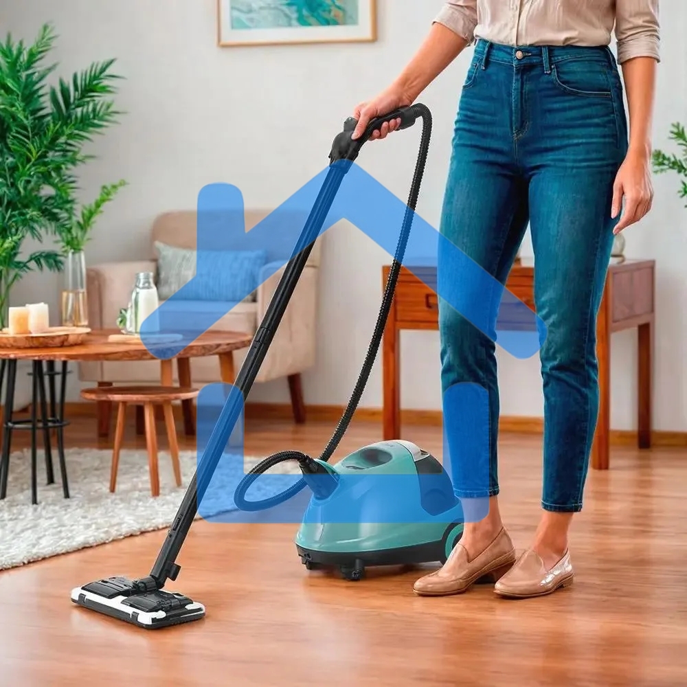 Пароочиститель напольный Kitfort КТ-9187 2000Вт черный/бирюзовый