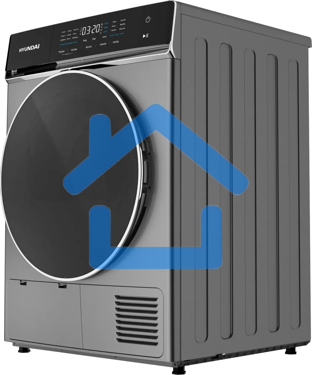 Сушильная машина Hyundai DFE8401 темно-серый, 8 кг, сушка - тепловой насос, программ - 15, 60 x 84.5 x 65 см