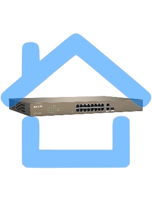 Коммутатор управляемый PoE Tenda F1218P-16-250W, 18 портов, 16х100 Мбит/с, 2x1 Gbит/с, SFP 1x1 Gbит/с