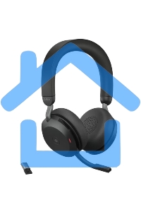 Гарнитура беспроводная Jabra Evolve 2 75, Link380a MS Stereo Stand черный