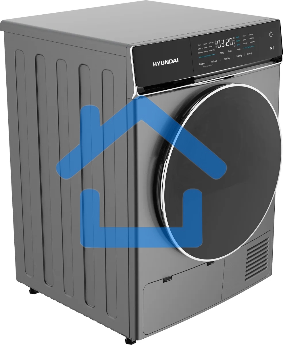 Сушильная машина Hyundai DFE8401 темно-серый, 8 кг, сушка - тепловой насос, программ - 15, 60 x 84.5 x 65 см
