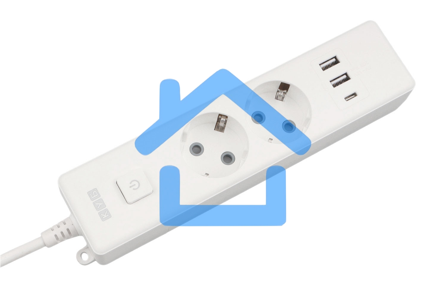 Бытовой удлинитель PowerCube, 2р с/з вык.,3USB, 3500 Вт, 16А, 1.9 м, 3*1,0 (белый) PC-4-2M