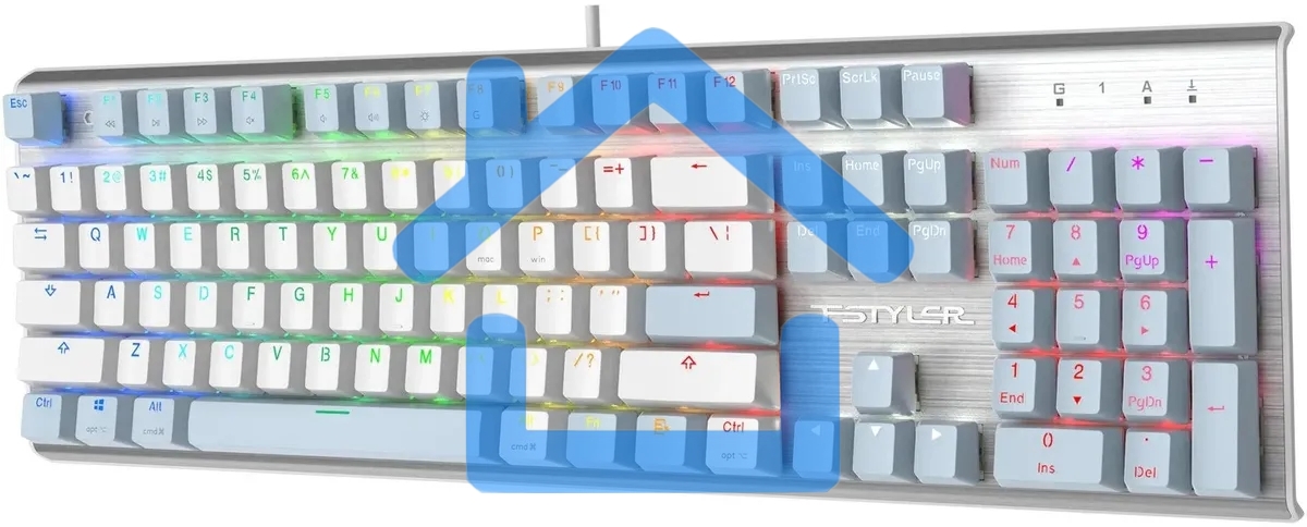 Клавиатура A4Tech Fstyler FS100 Neon проводная, USB, синий/белый