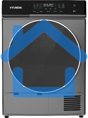 Сушильная машина Hyundai DFE8401 темно-серый, 8 кг, сушка - тепловой насос, программ - 15, 60 x 84.5 x 65 см