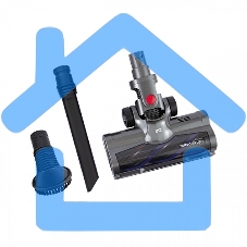 Беспроводной пылесос BQ VCA0102H серый/синий, питание от аккумулятора, 50 Вт, уборка сухая, пылесборник 0,45 л, работа от АКБ max 45 мин.