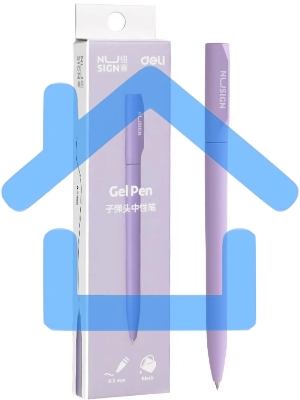Ручка гелевая Deli Nusign (NS552VIOLET) фиолетовый, d=0.5мм, черные чернила, автоматическая