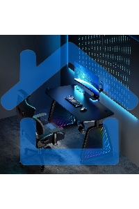 Стол игровой Cactus CS-GMD-BK-RGB столешница МДФ, черный каркас черный 136x60x75см