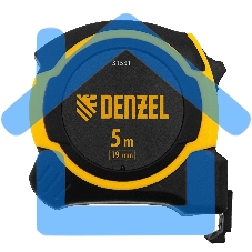 Рулетка 5м х 19мм, двухкомп. корпус, магнитный обрезиненный зацеп Denzel