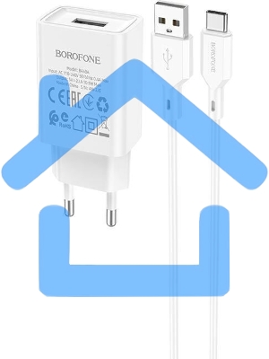 Сетевое зарядное устройство BOROFONE (6974443385731) BA68Aa для Type-C, White