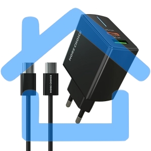 Зарядное устройство MORE CHOICE (4620202551245) NC61a Black - 1USB+1USB-C 3.0A PD 20W+QC3.0 быстрая зарядка для Type-C