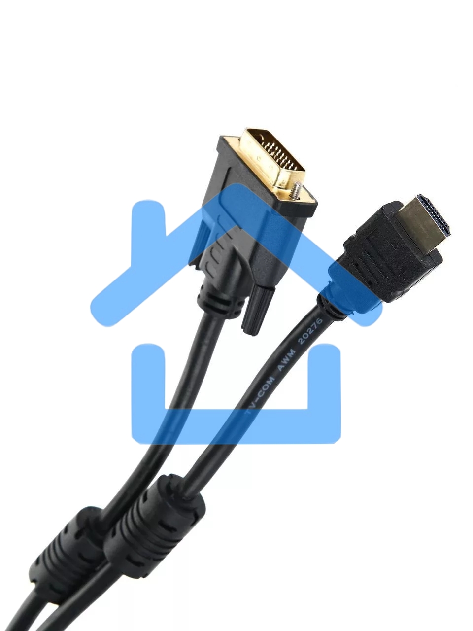 Кабель HDMI to DVI-D (19M -25M) 2м, TV-COM, 2 фильтра <LCG135F-2M>