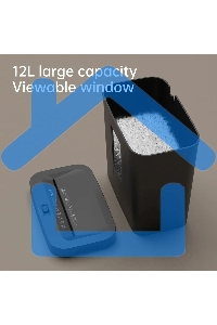 Шредер Deli ET021 черный (секр.P-4) фрагменты 8лист. 12лтр.