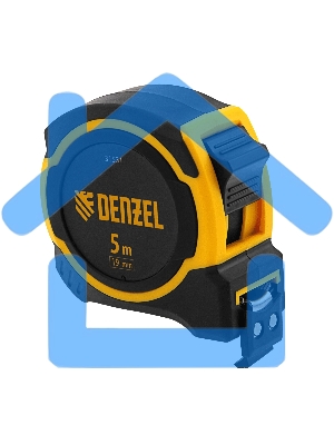 Рулетка 5м х 19мм, двухкомп. корпус, магнитный обрезиненный зацеп Denzel