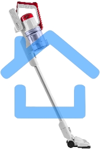 Пылесос вертикальный/ручной H-Clean HVC 102 SE белый/красный, питание от аккумулятора, 100 Вт, уборка сухая, пылесборник 0.65 л, работа от АКБ max 45 мин