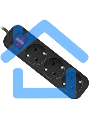 Удлинитель Defender с заземлением G330 Выключатель, 3.0 м, 3 розетки