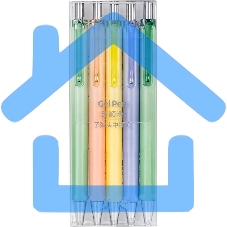 Ручка гелевая автоматическая Deli Nusign (NS562-A) ассорти, d=0.5мм, черные чернила (4шт) 4 ручки