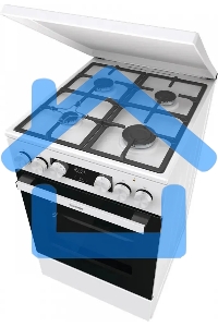 Плита комбинированная Gorenje GK5C42WF-B белый, конфорок 4 газовых, духовка 70 л, 50 см x 85 см x 59.4 см