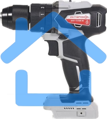 Дрель-шуруповерт аккумуляторная INTERSKOL DAU-13/36V 50