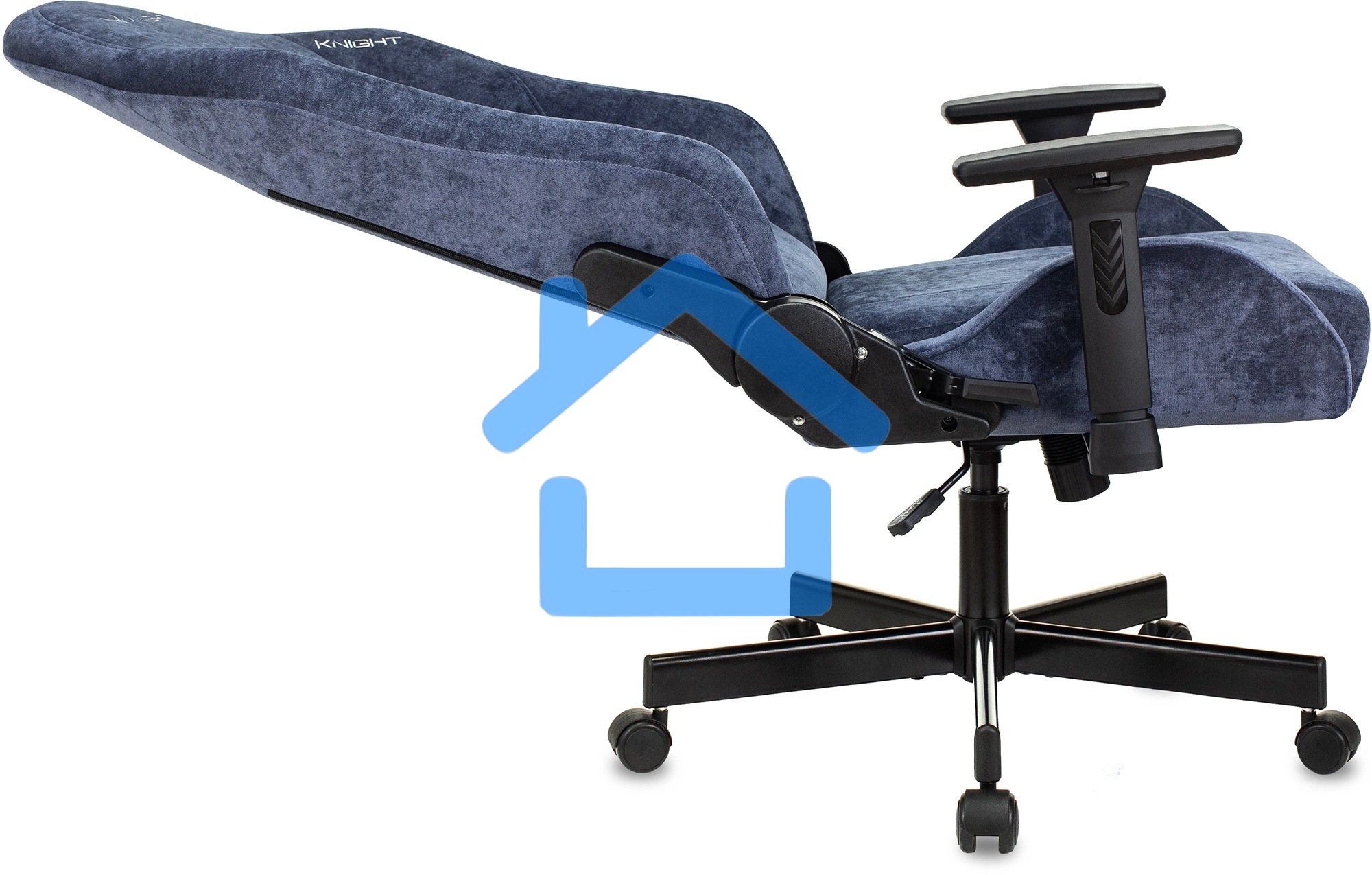 Кресло игровое Knight N1 Fabric синий Light-27 с подголов. крестовина металл