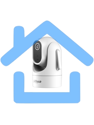 Мини-PT IP-видеокамера с Wi-Fi DAHUA 4Мп; 1/2.8” CMOS; объектив 4мм; механический ИК-фильтр; чувствительность 0.05лк@F1.6; сжатие: H.265+, H.265, H.264+, H.264, MJPEG; 2 потока до 4Мп@25к/с; видеоан