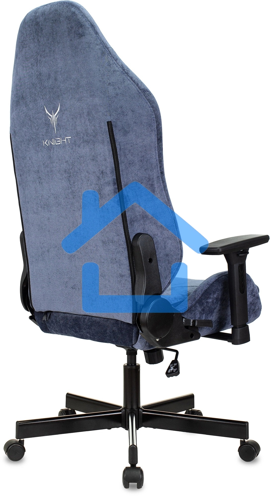 Кресло игровое Knight N1 Fabric синий Light-27 с подголов. крестовина металл