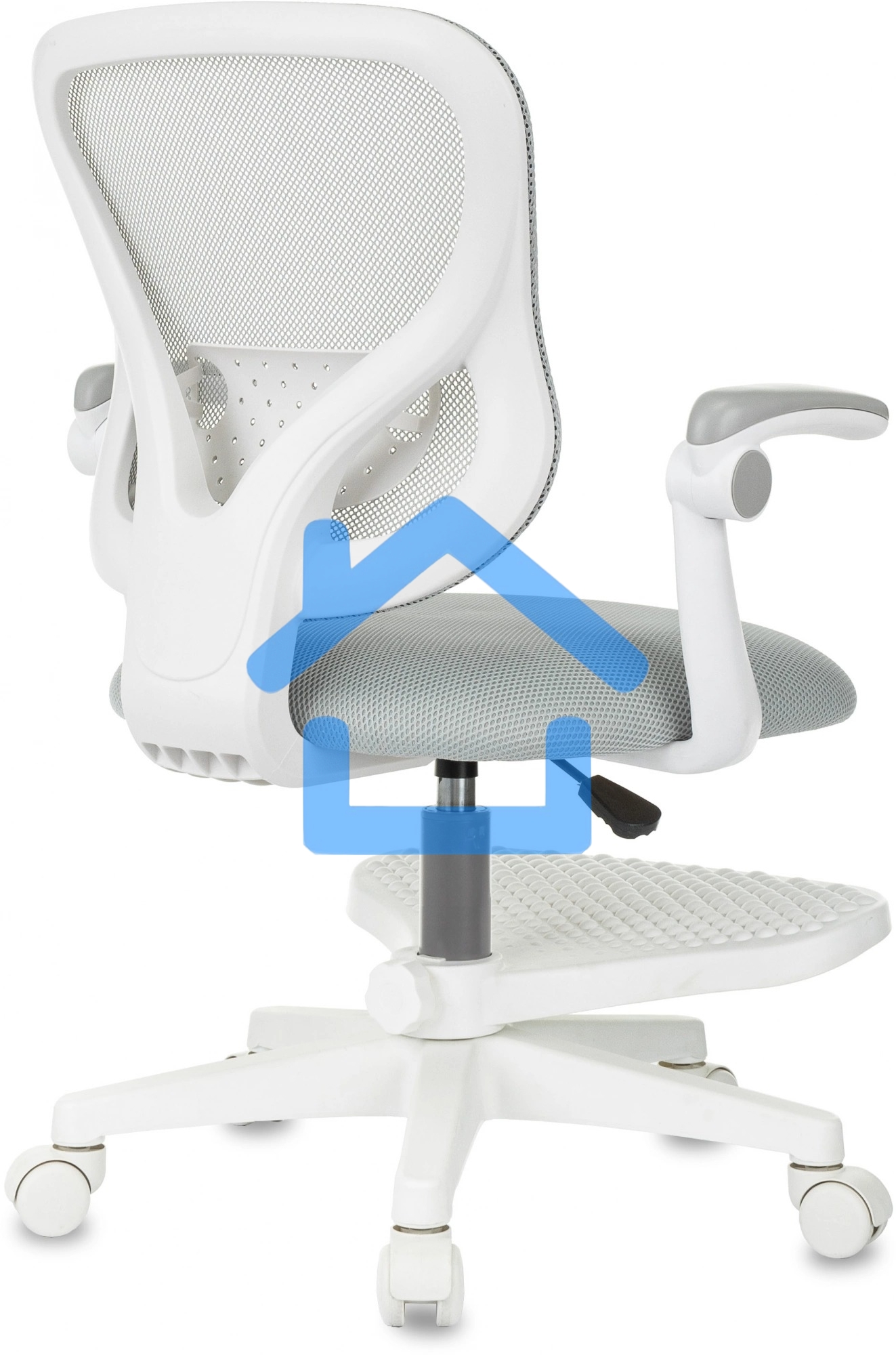 Кресло детское Бюрократ Burokids 3 серый, крестов. пластик, подст. для ног, пластик белый