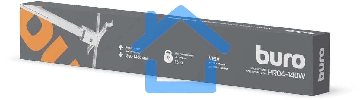 Кронштейн для проектора Buro PR04-140W белый макс.20кг потолочный поворот и наклон
