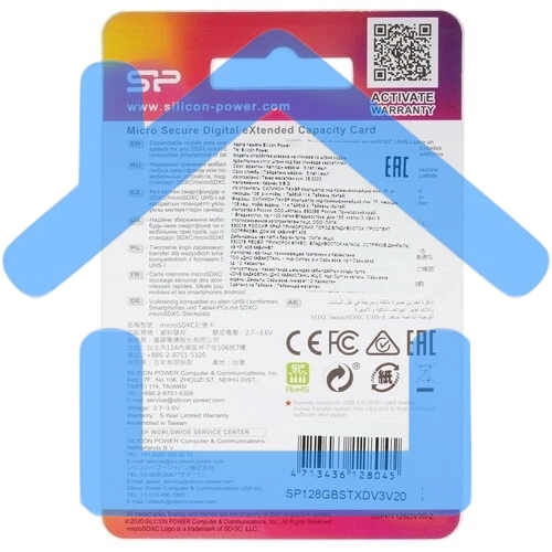 Флеш карта microSD Silicon Power Superior A1 128Gb microSDXC Class 10 UHS-I U3 100/80 Mb/s