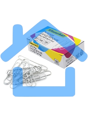 Скрепки Silwerhof никель 50мм (упаковка: 50шт) картонная коробка