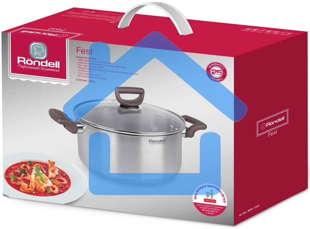 Кастрюля Rondell RDS-1323 Fest с/кр 24 см 4,8 л