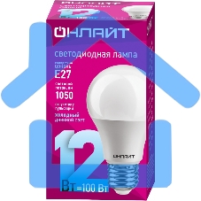 Лампа светодиодная ОНЛАЙТ 61141 OLL-A60-12-230-6.5K-E27 грушевидная