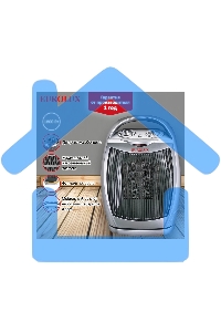 Тепловентилятор EUROLUX ТВК-EU-2, серый, 1800 Вт, 22 м2, термостат, 3 режима 67/2/7