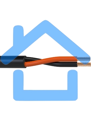 Кабель акустический 100 м, 13 AWG ССА, 2,5 мм2, диаметр 9.8мм, экран, медь 49 x 0.25 мм, черный, бухта