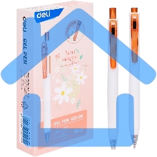 Ручка гелевая автоматическая Deli EG22-OR белый/оранжевый, d=0.5мм, оранжевые чернила, кор.