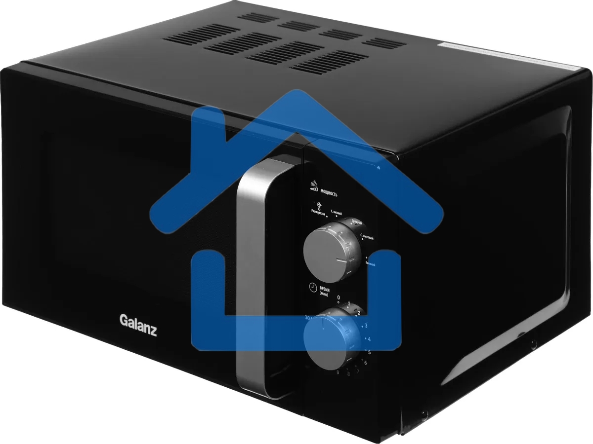 Микроволновая печь Galanz MOS-2401FMB черный, 20 л, 800 Вт, поворотный механизм