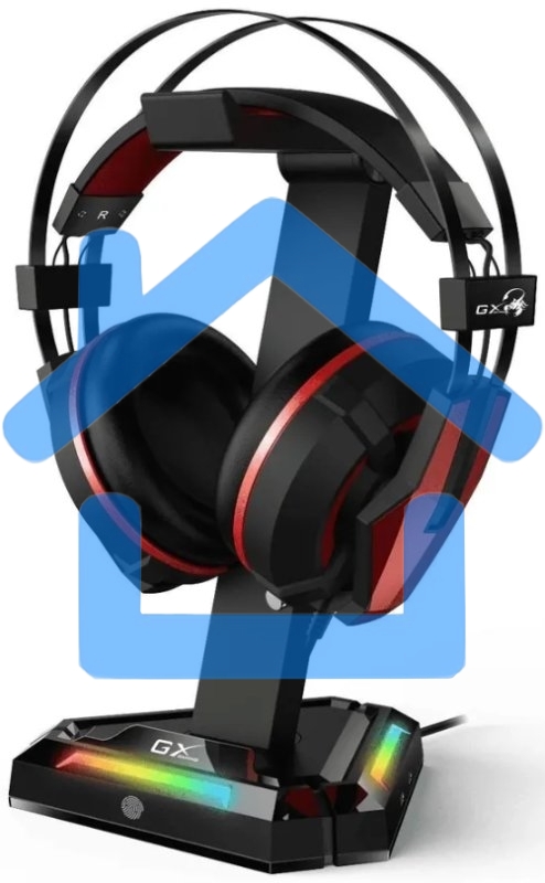 Держатель для наушников Headphone stand Genius GX-UH100, RGB, USB-A x2 / USB-C x2, USB 2.0