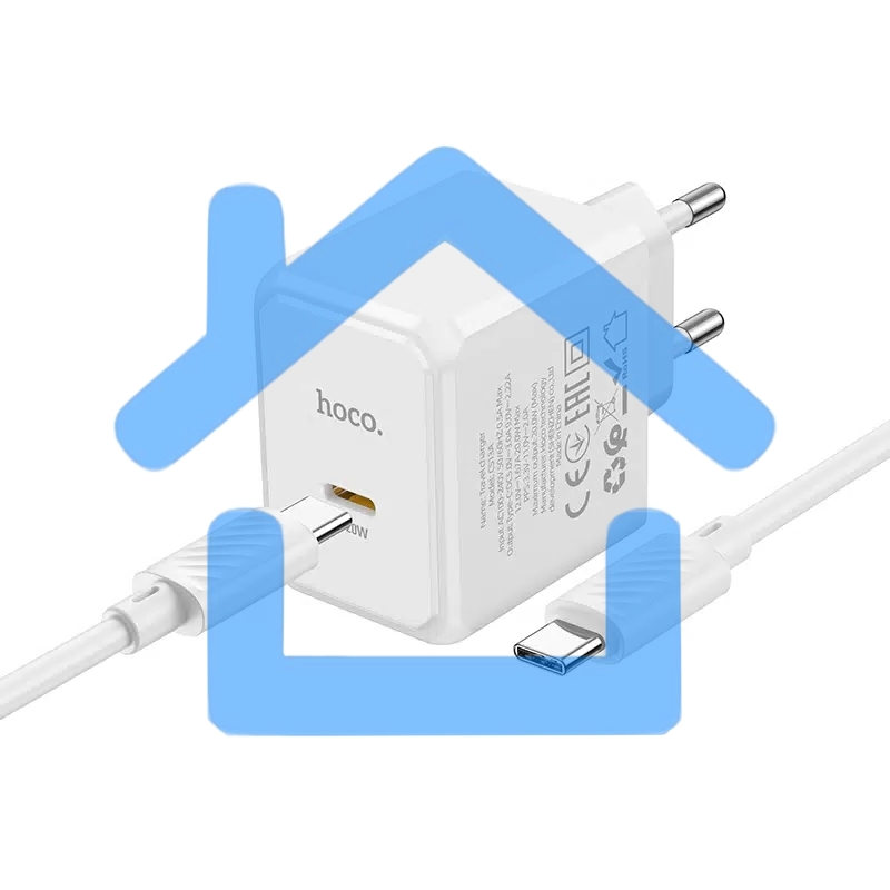 Сетевое зарядное устройство HOCO (6942007603850) CS13Aaa 1Type-C PD 20W, белый