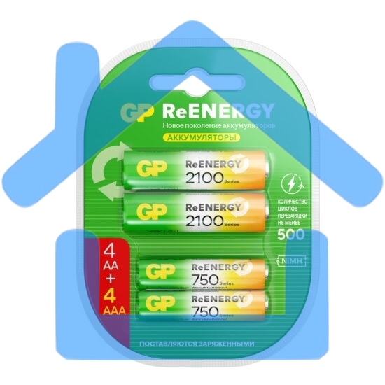 Аккумулятор GP 210AAHC АА+75AAAHC AAA NiMH 2000mAh (4шт)