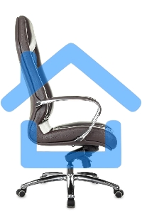 Кресло руководителя Бюрократ _AURA/BROWN коричневый, кожа, крестовина алюминий