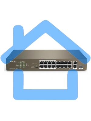Коммутатор неуправляемый IP-COM F1118P-16-150W PoE, 18 портов, 18х100 Мбит/с, 2x1 Gbит/с, PoE 16х30 Вт (до 130Вт)