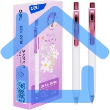 Ручка гелевая автоматическая Deli EG22-PR белый/фиолетовый, d=0.5мм, фиолетовые чернила