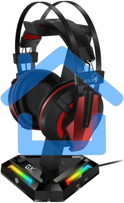 Держатель для наушников Headphone stand Genius GX-UH100, RGB, USB-A x2 / USB-C x2, USB 2.0
