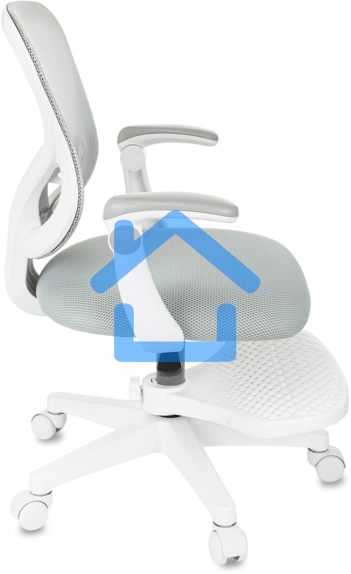 Кресло детское Бюрократ Burokids 3 серый, крестов. пластик, подст. для ног, пластик белый