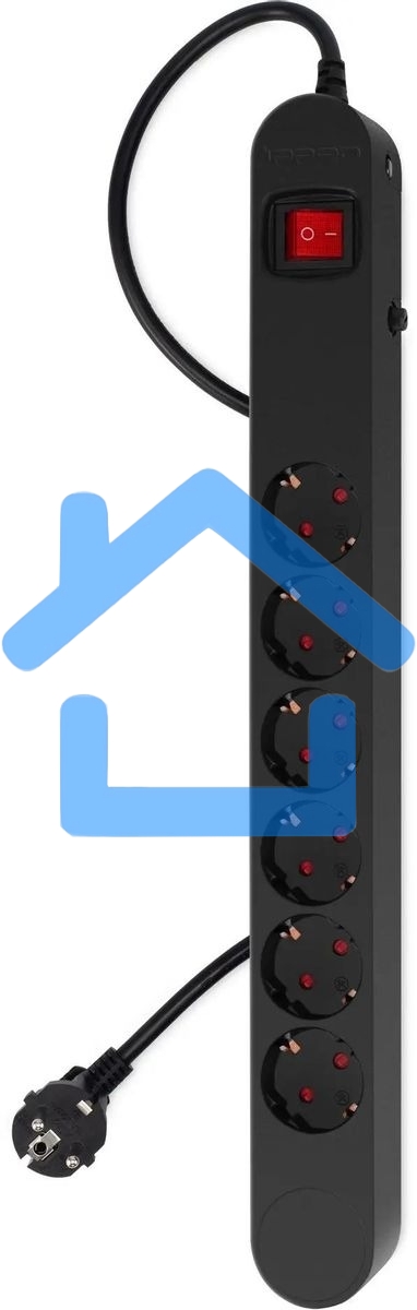 Сетевой фильтр Ippon NF-EU-1.8-10 1.8м (6 розеток) черный (коробка)