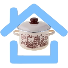 Кастрюля Appetite 1RD221М CAFE с крышкой, эмалированная сталь, цилиндрическая 5,5 л