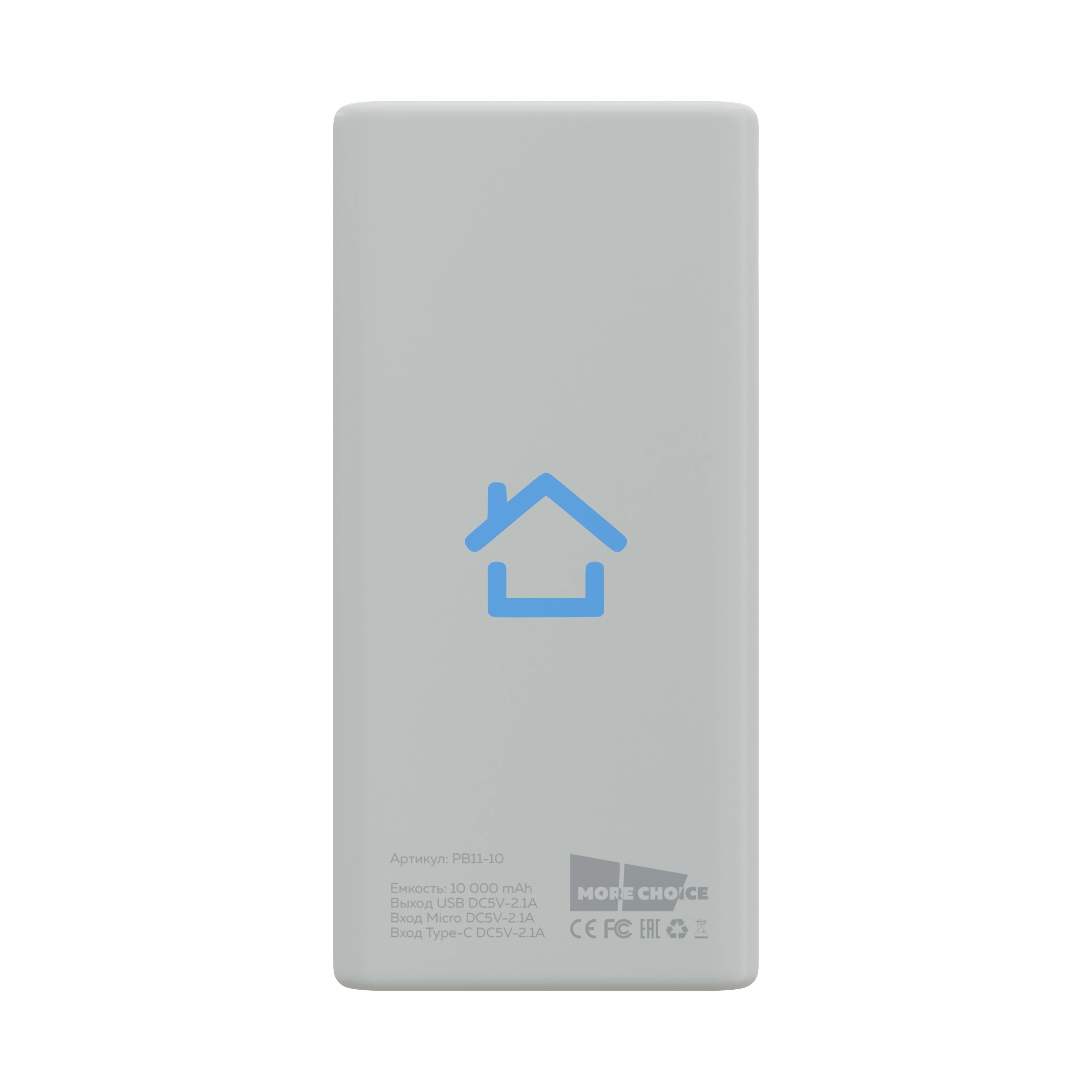 Портативный аккумулятор More choice (4610196408694) PB11-10 White 10000mAh 2USB