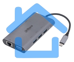 Док станция DAHUA 9 in 1 USB 3.1 Type-C to USB 3.0 + HDMI + RJ45 + VGA + SD/TF +PD Docking Station