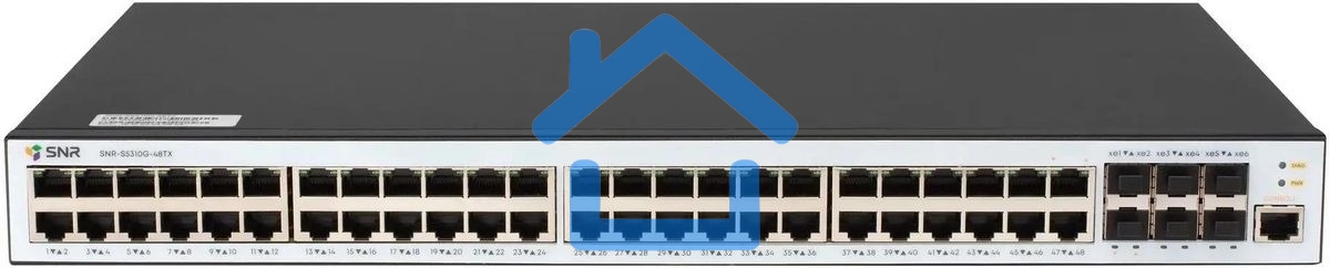 Коммутатор SNR SNR-S5310G-48TX, 1Gbит/с, количество портов 48 шт, (L2)
