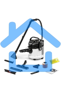 Пылесос моющий Karcher SE 4 *EU 1.081-150.0 белый/черный, 1000 Вт, уборка влажная/сухая, пылесборник контейнер/мешок, 4 л